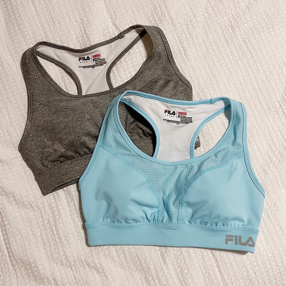 SET OF 2 // FILA SPORT Blue & Grey Sports Bra